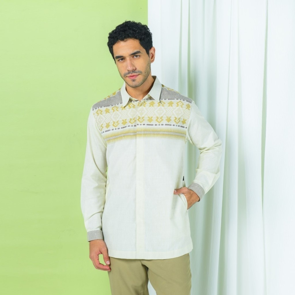 Zoya Superstore - Calfin Menswear - Baju Koko Pria Lengan Panjang - Bahan Cotton