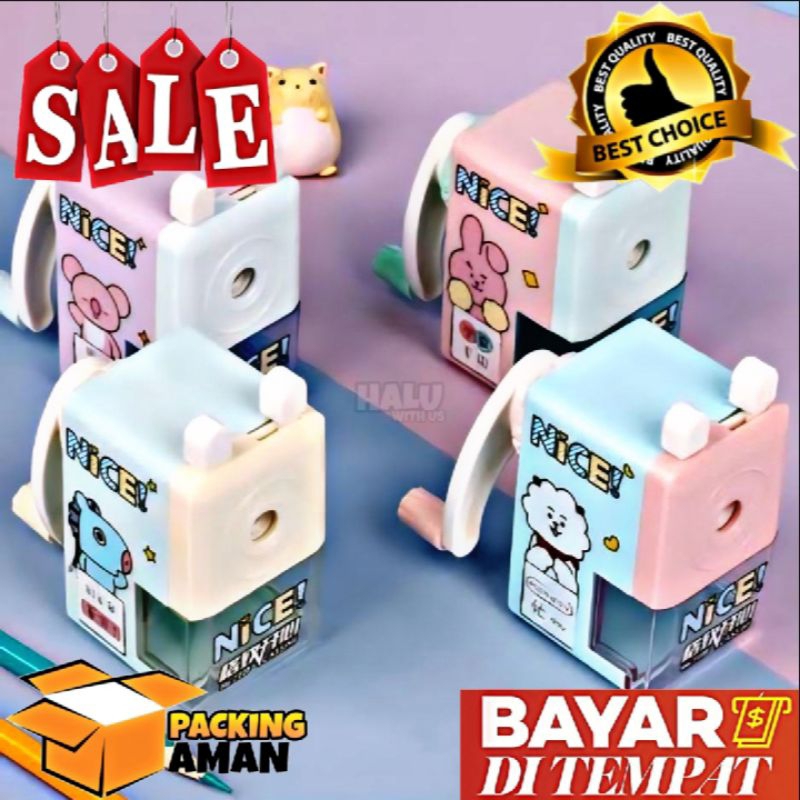 

(BISA COD) PROMO 1 Pcs Serutan Pensil Putar BTS / Rautan Meja Putar / Rautan Pensil / Orotan Pensil Meja BTS BT21 Murah