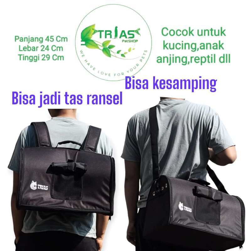 TAS KUCING 3 IN 1/TAS KUCING JUMBO KOKOH/TAS KUCING JINJING RANSEL SELEMPANG/PET CARGO MODEL 3 in 1/