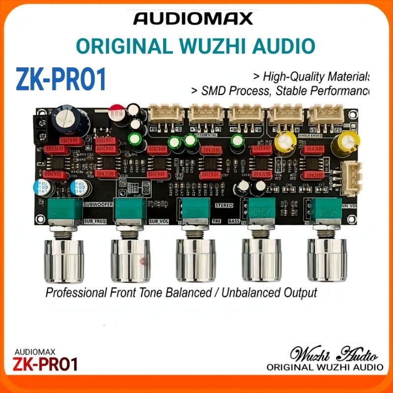 ZK-PR01 Tune Control Pre Amp Hifi Profesional JRC2068 Original Wuzhi Audio