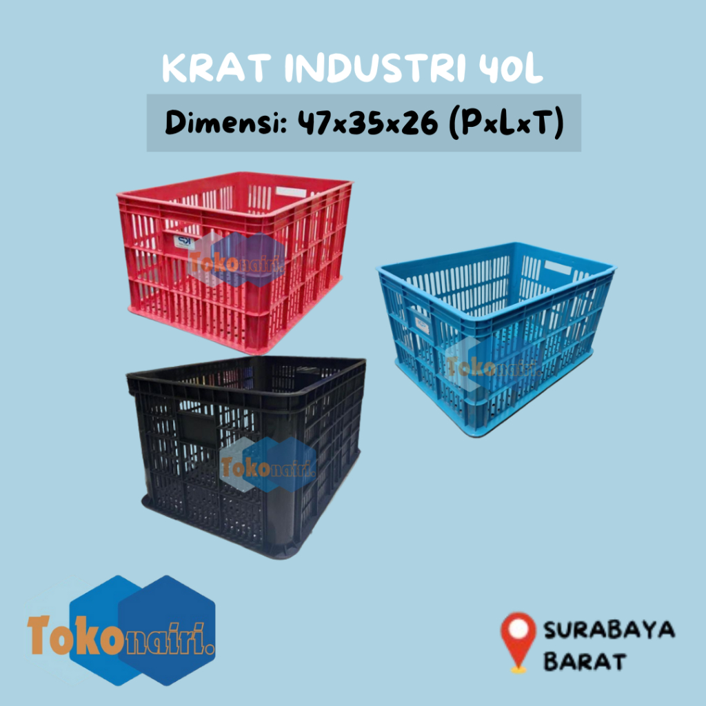 KRAT INDUSTRI 40 LITER / KERANJANG SERBAGUNA / KERANJANG INDUSTRI / KRAT MULTIFUNGSI