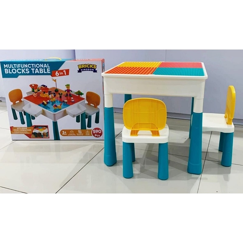 Brick Table Bricks Kingdom Building Block Meja Kursi Anak buat main balok/lego susun Learning Desk