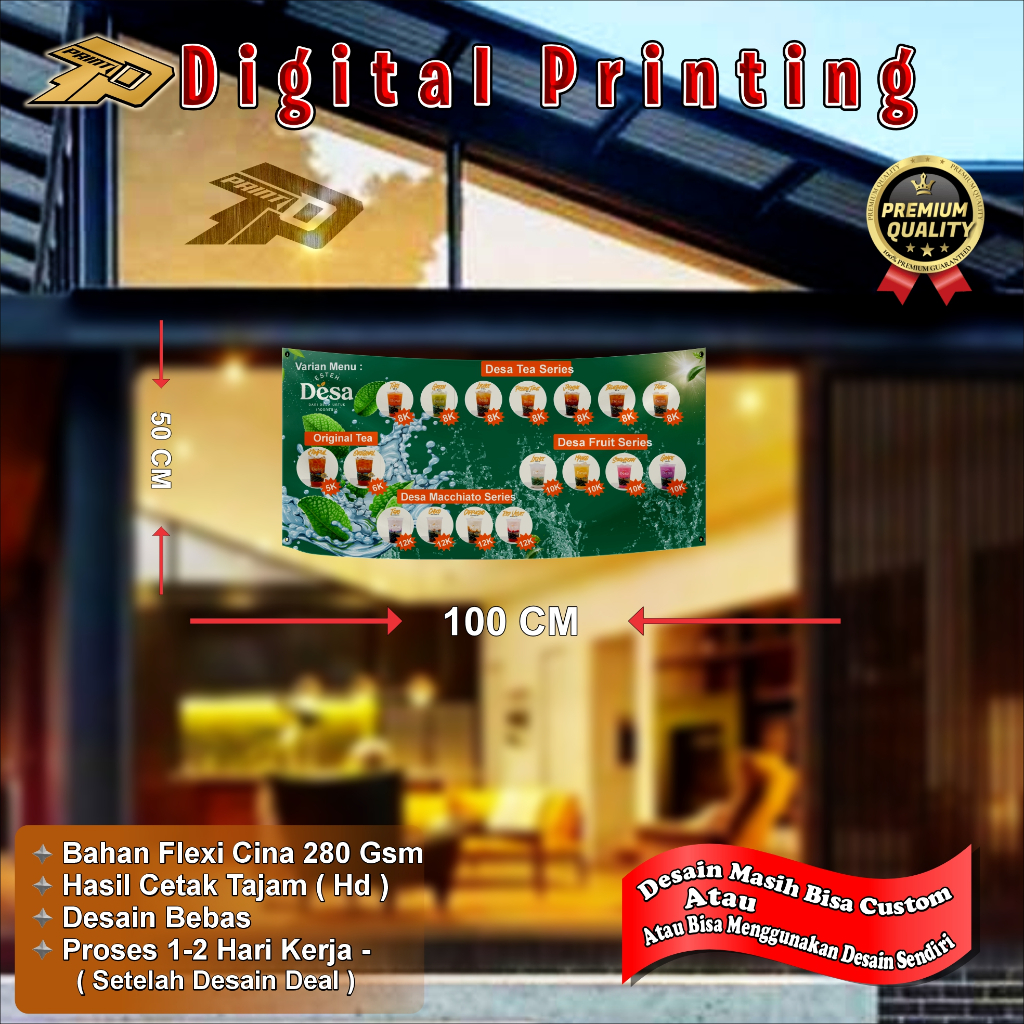 CETAK SPANDUK BANNER ES TEH DESA