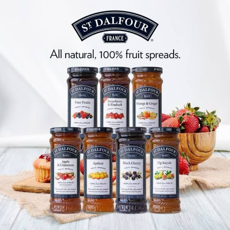 

ST DALFOUR all natural fruit jam 248 gr import from France selai buah impor