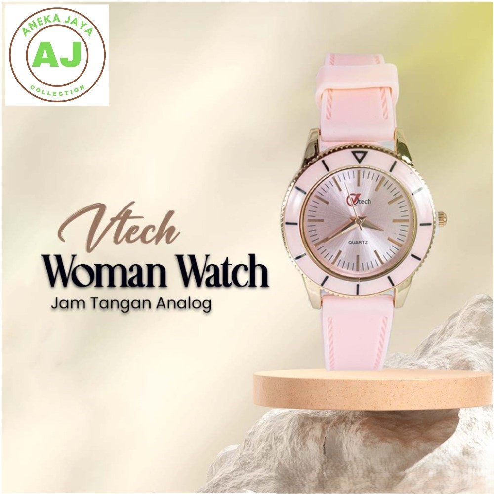 VTECH - JAM TANGAN KECIL BULAT JAM TANGAN CANTIK FASHION WANITA JENIS ANALOG