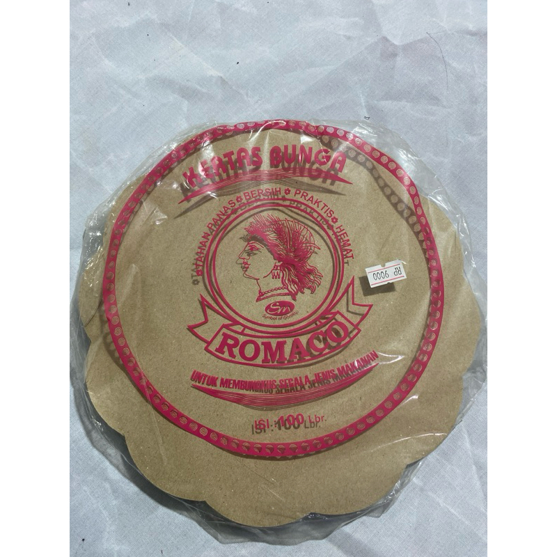 kertas nasi bunga bulat Romaco isi 100 lembar