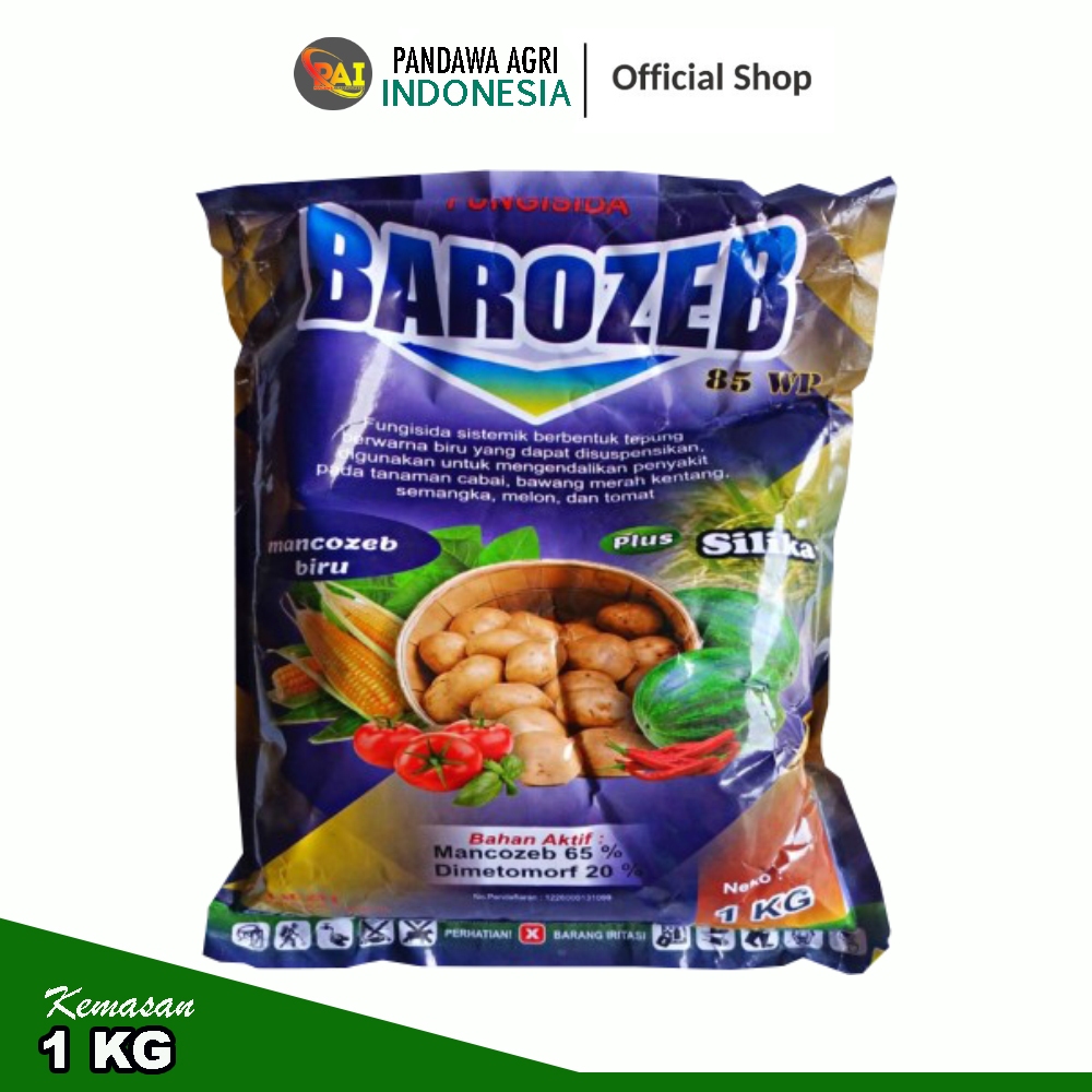 Fungisida Barozeb 85WP 1 KG | Fungisida Barozeb 1 Kg Mankozeb biru Plus silika
