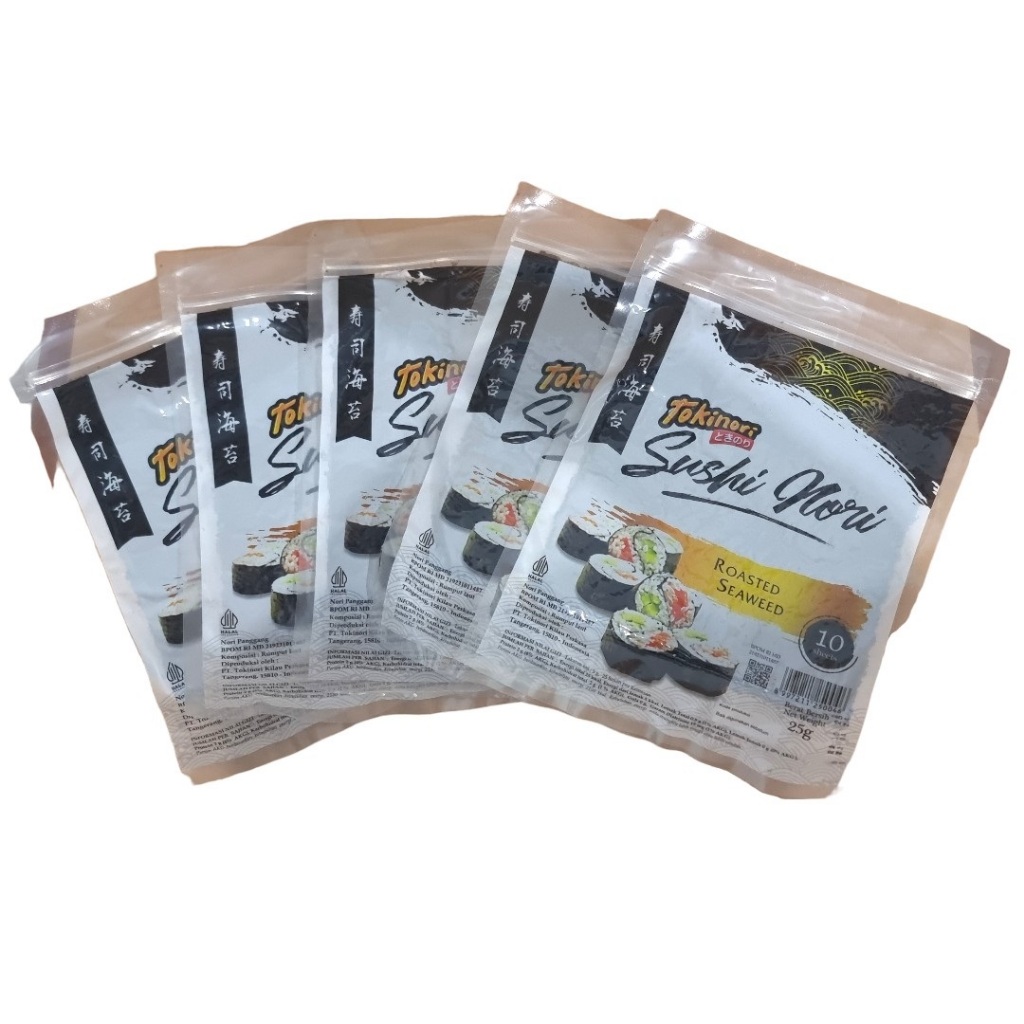 

Nori Sushi Rumput Laut Roasted Seaweed Tokinori 10 Sheet Ukuran 21 x 19 (Pack)
