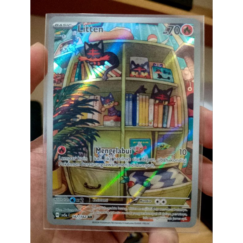 KARTU POKEMON LITTEN AR INDONESIA HOLO