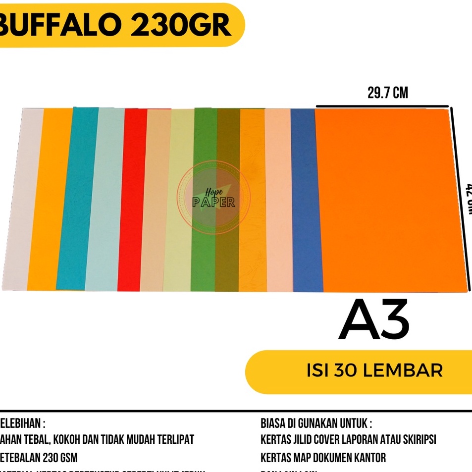 

7SYNT815 Kertas Buffalo A3 isi 3 lembar Kertas Jilid A3 Kertas A3 Karton Buffalo