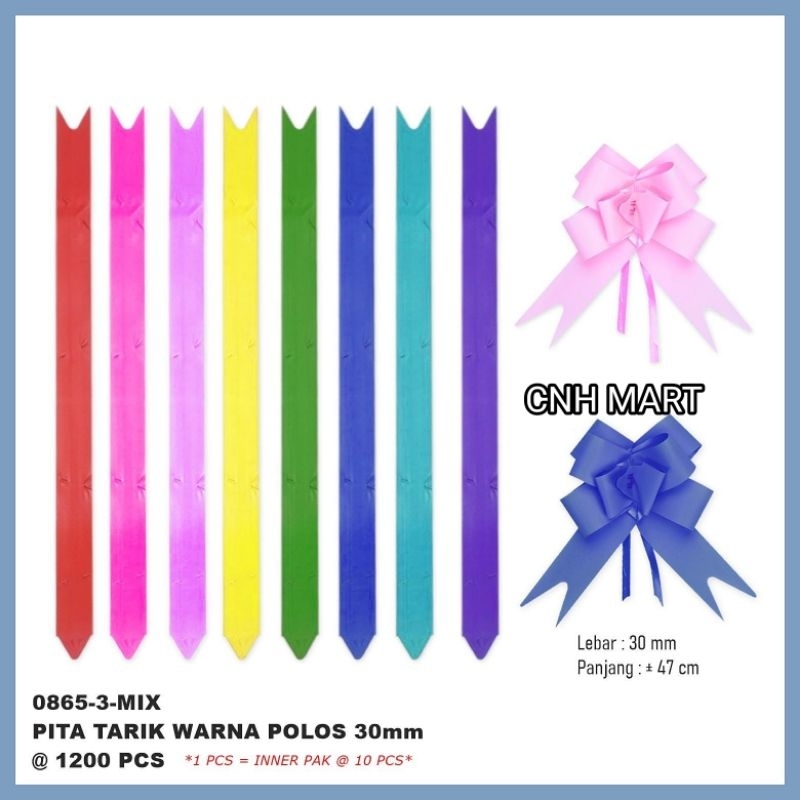 

Pita Tarek Serut 30 MM Polos Panjang 47 CM - Pita Bingkisan - Pita Parcel - Harga 10 Pcs ( 1 Pak )