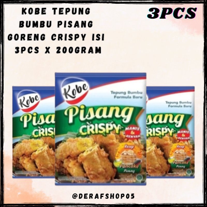 

Kobe Tepung Bumbu Pisang Goreng Crispy Isi 3pcs x 200gram
