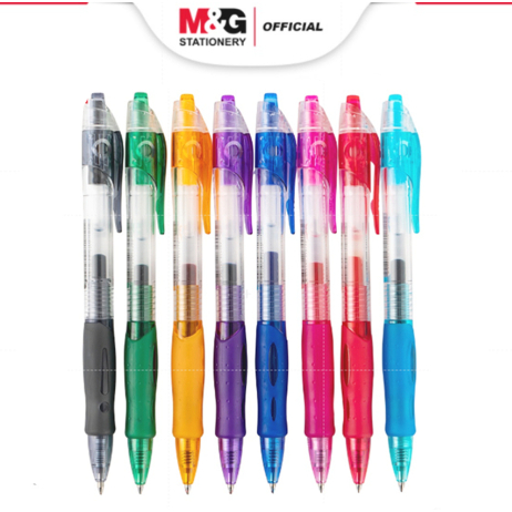 

M&G - Bolpen Pulpen Ball Point Gel Pen R3 0.5mm 8 Warna Comfort Rubber Grip