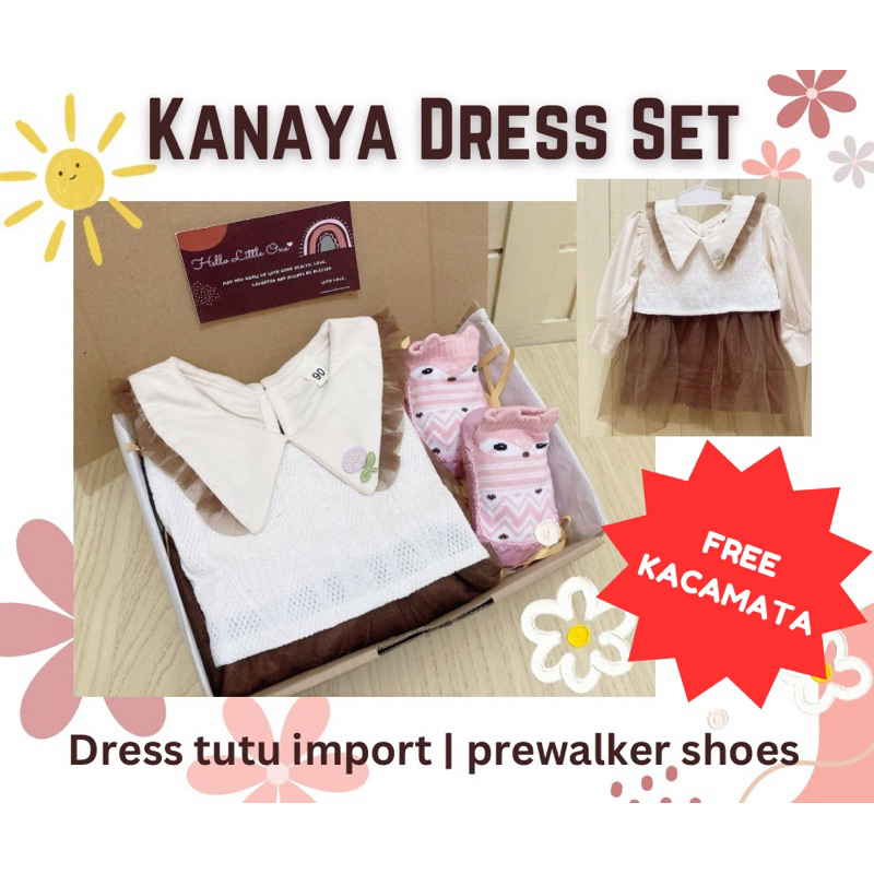bebecraft - Kanaya & Flowy Dress Set Hampers | Kado Bayi Perempuan  | Setelan Anak Newborn | Baju an