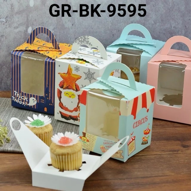 BK9595-11 Box Kue Cup cake Cupcake Mini 9.5x9.5x11