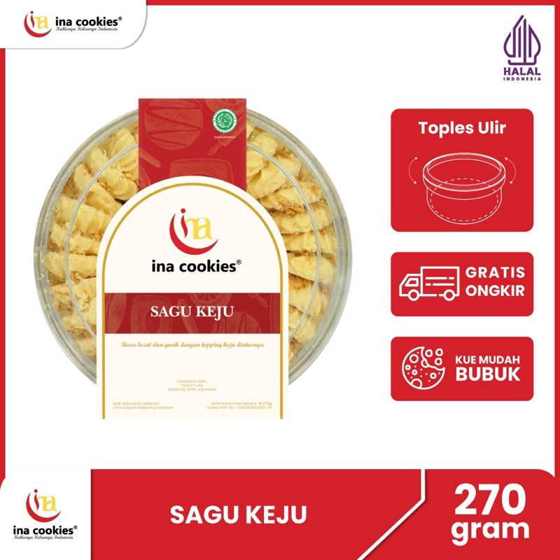 

Ina Cookies Kue Kering Premium Sagu Keju Toples Reguler (Kue Mudah BUBUK)