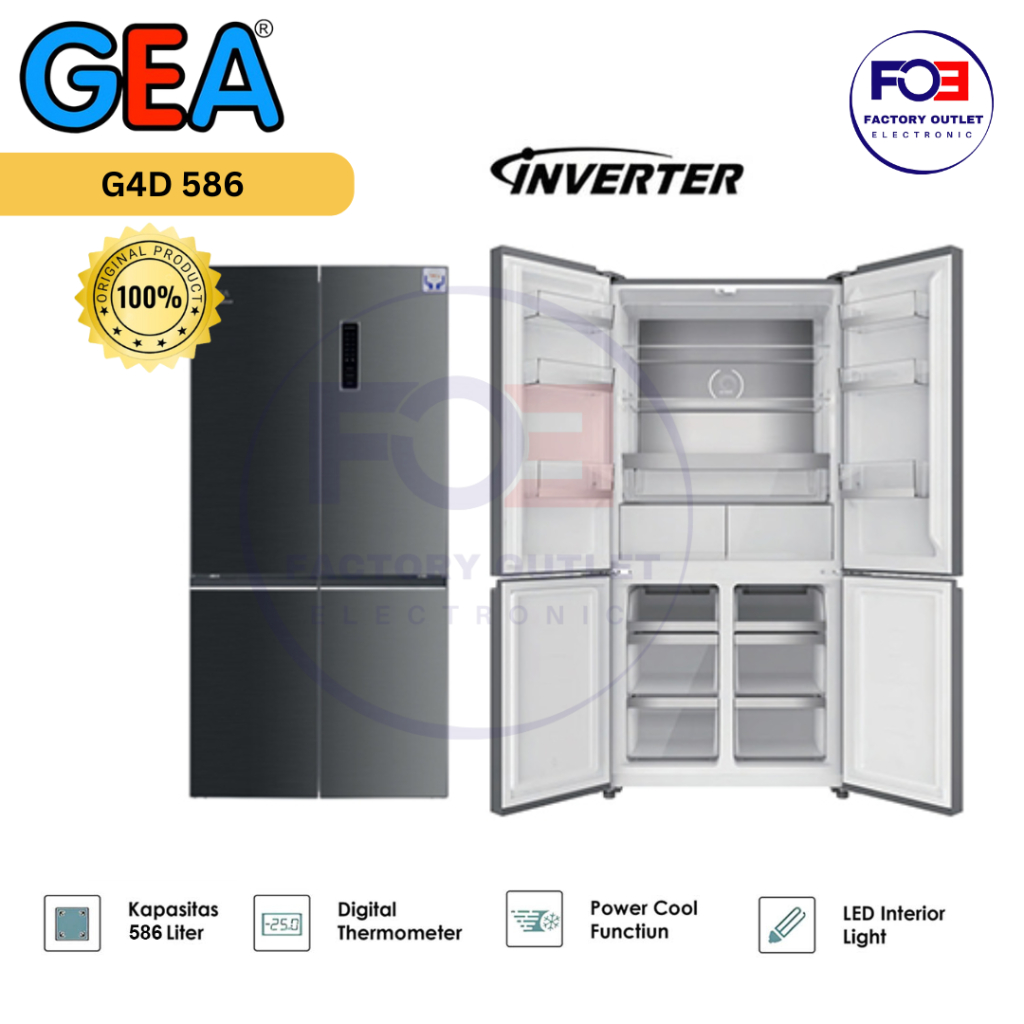 KULKAS 4 PINTU GEA - G4D 586 - FO