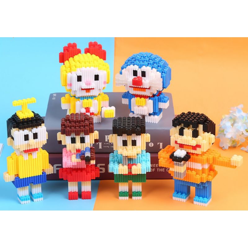 Nano Blocks Doraemon 6041-44-45 Mini 3D Model, Mainan Blok Susun, Bricks Konstruksi DIY Doraemon Fig