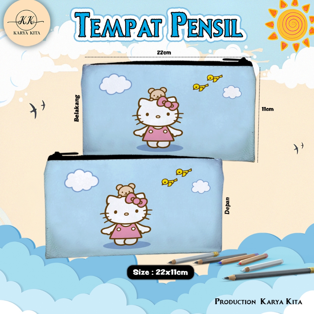 

Tempat Pensil Karakter Anime Anak Perempuan Hello Kitty Kode 04