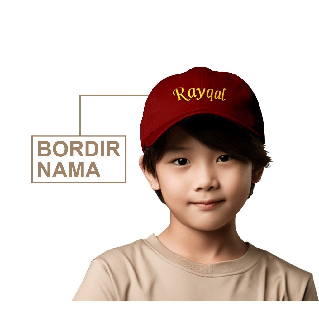 TOPI ANAK BEBAS BORDIR NAMA CUSTOM