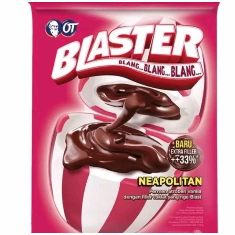 

Permen Blaster Neopolitan Rasa Cokelat dan Neapolitan 1 sak