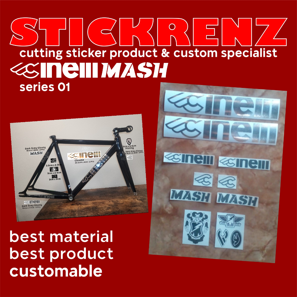 Cutting Sticker Stiker Frame Sepeda Roadbike Fixie Cinelli Mash