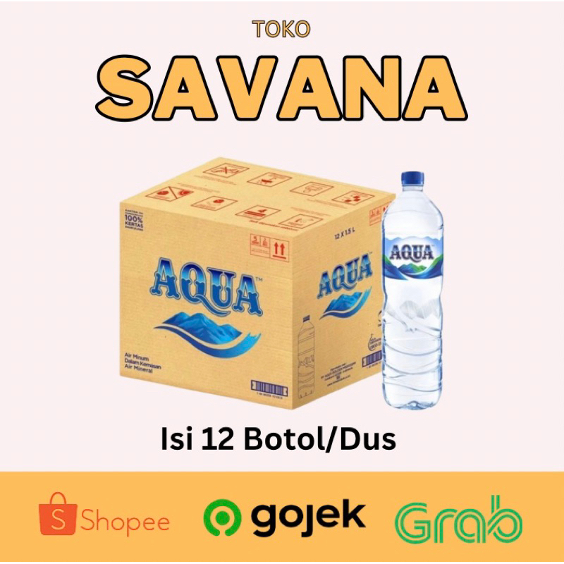 

AIR MINERAL AQUA 1,5 LITER ISI 12 BOTOL/DUS
