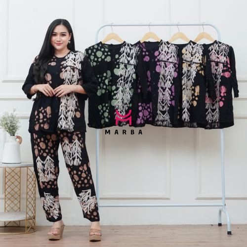 Marba batik One set Rayon Setelan CP Lengan Pendek - Setelan Pajamas