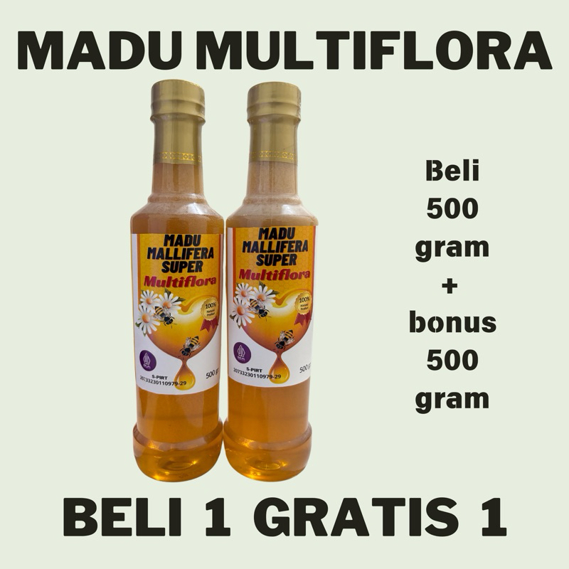 

PROMO BELI 1 GRATIS 1 MADU MALLIFERA MADU MULTIFLORA 500GR + MADU MULTIFLORA 500GR