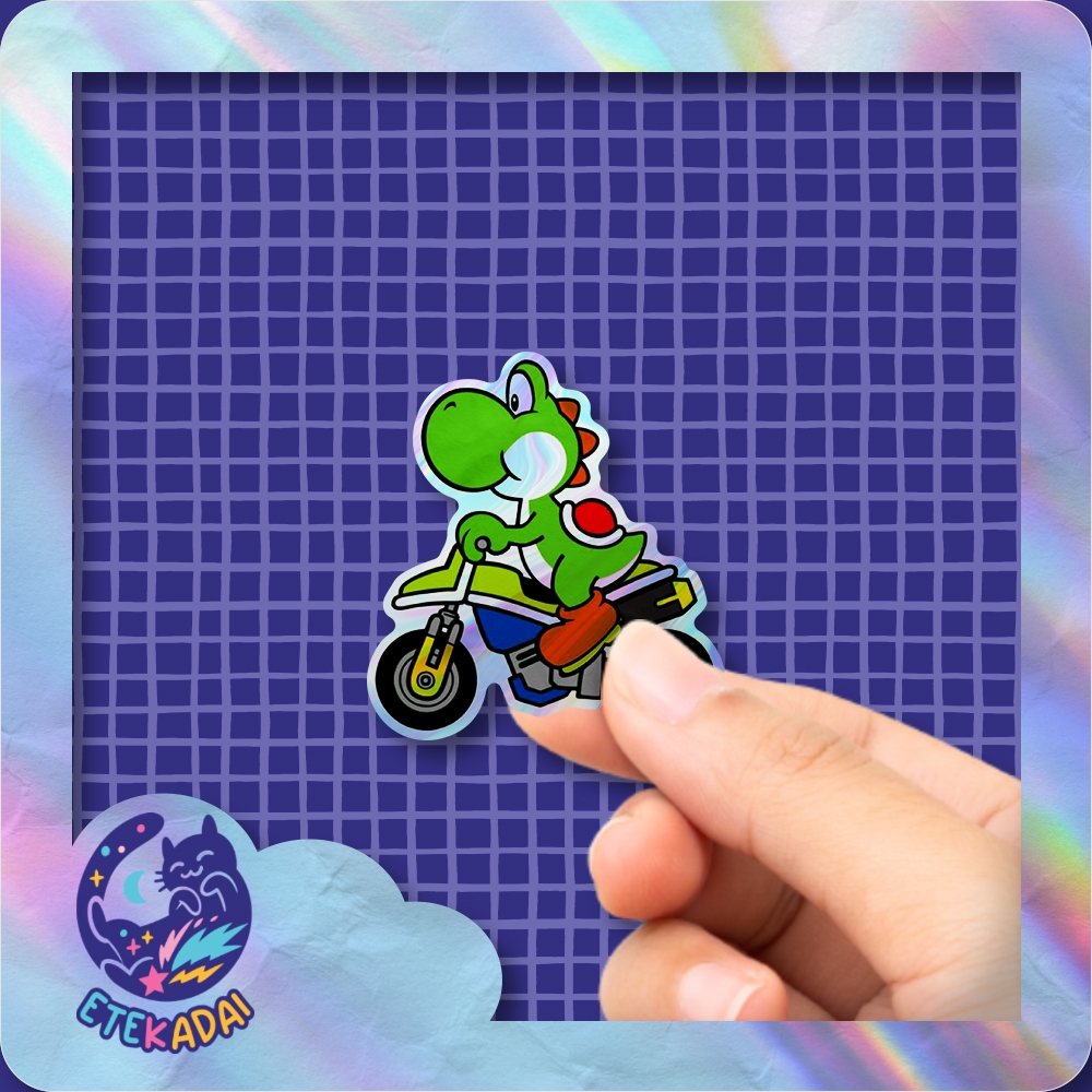 

Stiker Hologram Game Mario Kart Yoshi Car