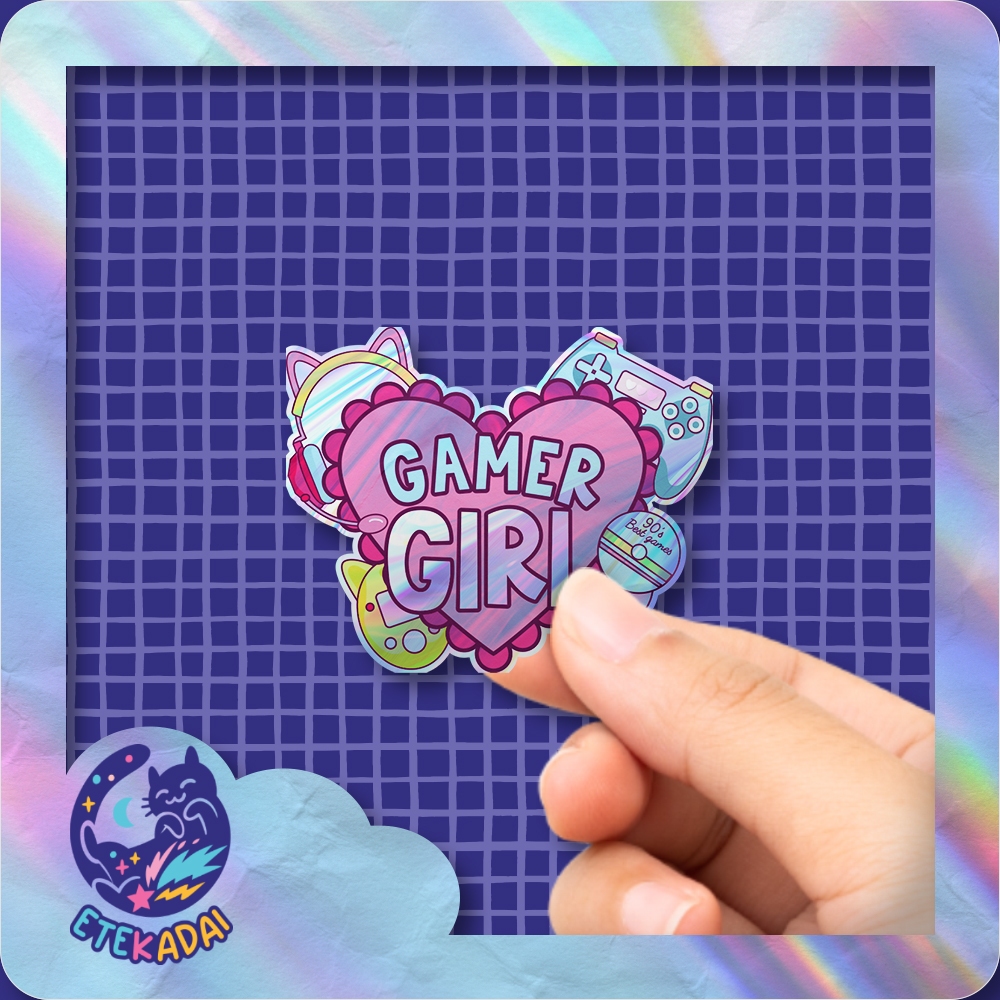 

Stiker Hologram Gamer Girl