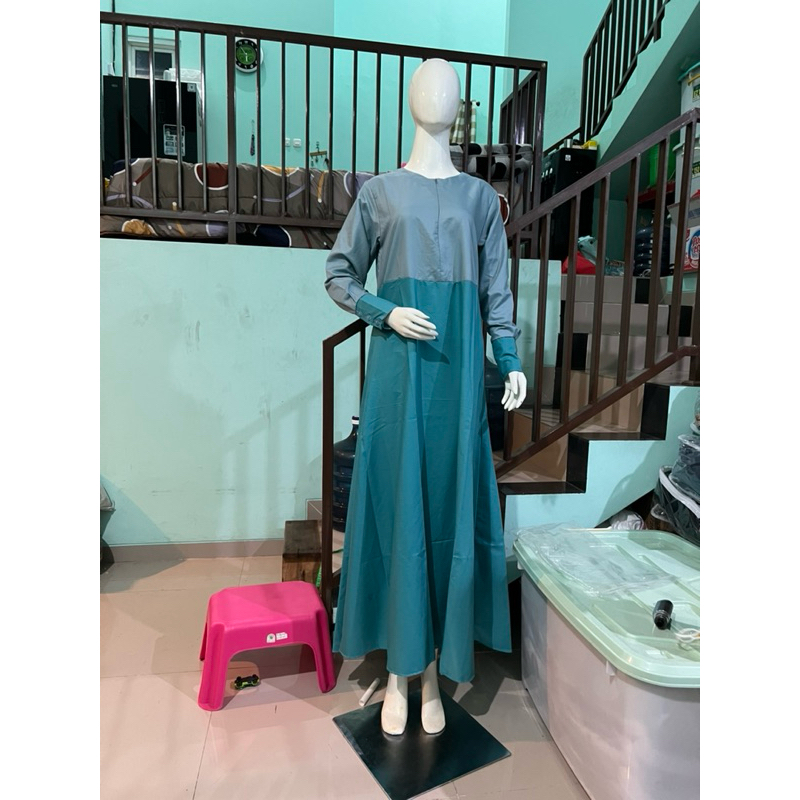 DRESS GAMIS WANITA MUSLIMAH TOYOBO PREMIUM KOMBINASI WARNA