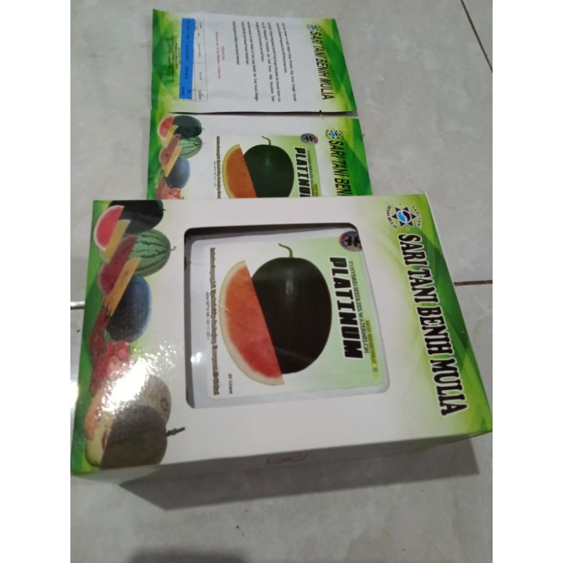 Benih Bibit Semangka Non Biji Platinum F1 (Tipe Oval. Lonjong kulit gelap) isi 20 Gram Kadaluarsa 20