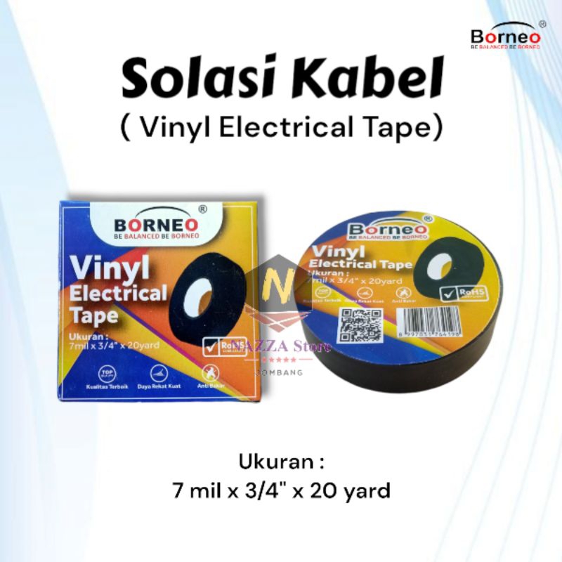 NATIONAL dan Borneo Isolasi Vinyl Kabel Listrik ¾" 1 Roll
