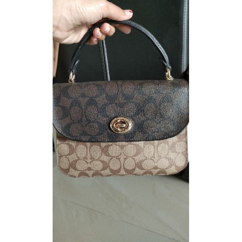 (Preloved) Coach Marlie Top Handle Signature Multi