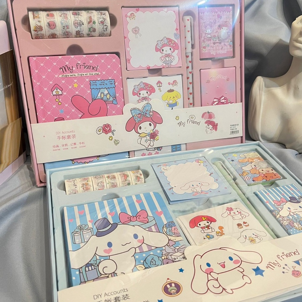 

Y9BTS5489 PAKET JURNAL 7 IN 1 MELODY CINNAMOROLL FREE BOX SUPER CUTE TERLENGKAP PAKET JOURNALING KARAKTER PEREMPUAN IMUT KOMPLIT SOUVENIR UNIK BISA GROSIR DAN COD