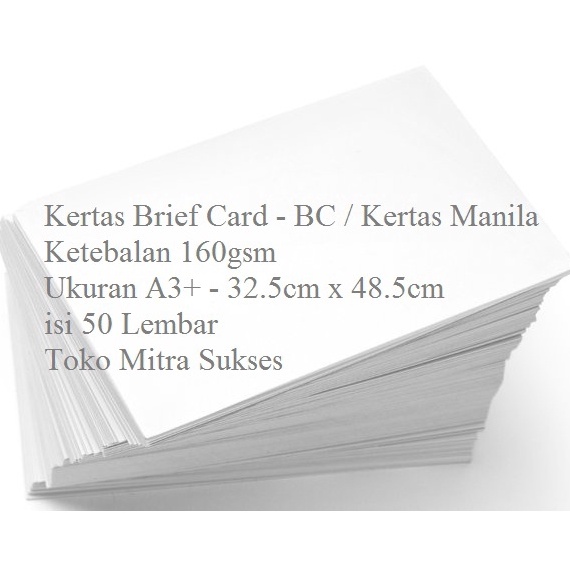 

A3 Kertas Brief Card BC Kertas Manila 16GSM A3 isi 5 Lembar DVNRW5256