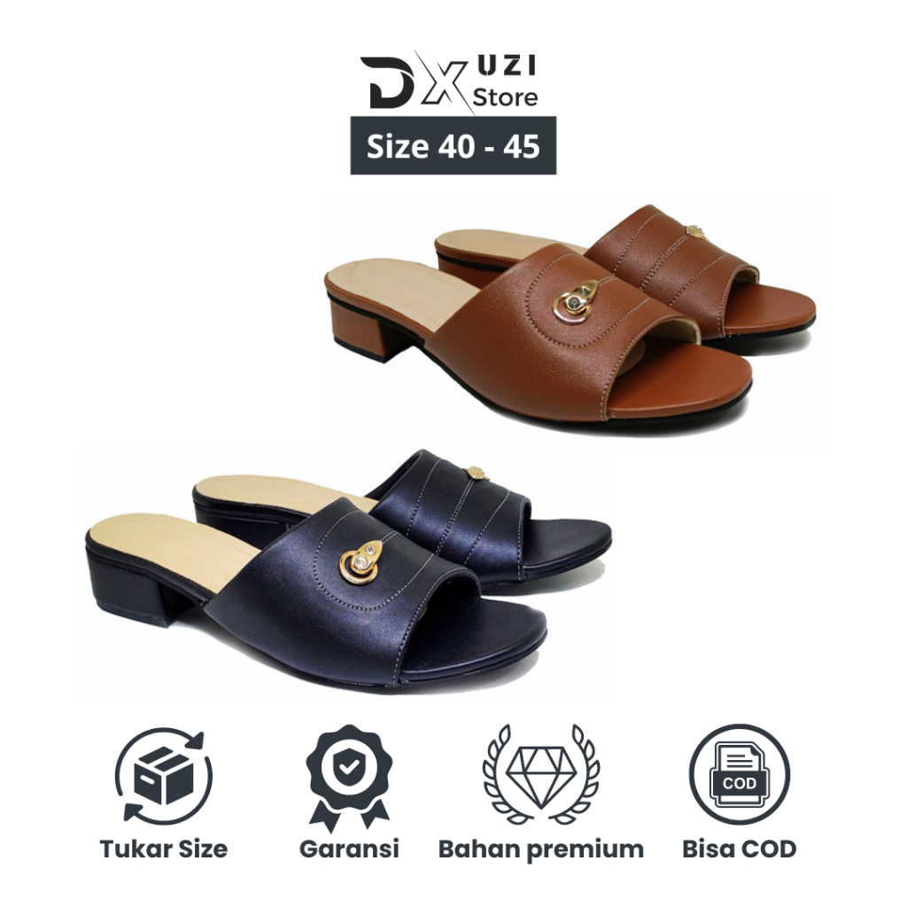 Felixa Big Size - Sandal Wanita Formal Pesta Heels Selop Cewek Ukuran Jumbo Besar 40-45 Original