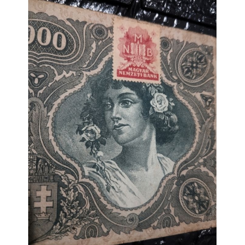 duit kertas kuno asli budapest ukuran jumbo 1000 pengo tahun 1945 langka kondisi vf bagus matauang l