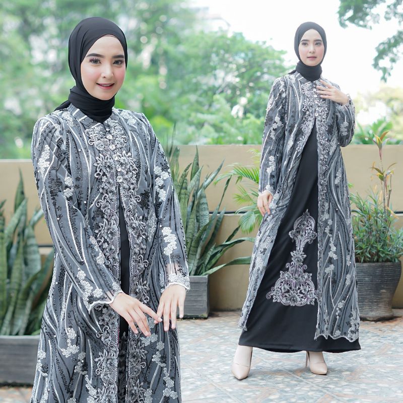 HARGA PROMO GAMIS SET HIJAB TERBARU 2024-GAMIS PESTA SUPER MEWAH MODEL ROMPI MISAH TERBARU MOTIF PAY