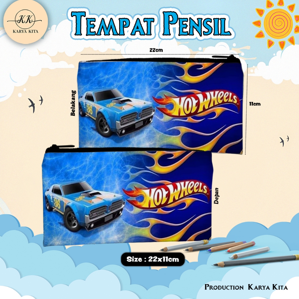 

PENCIL CASE KARAKTER HOT WHEELS KODE 18