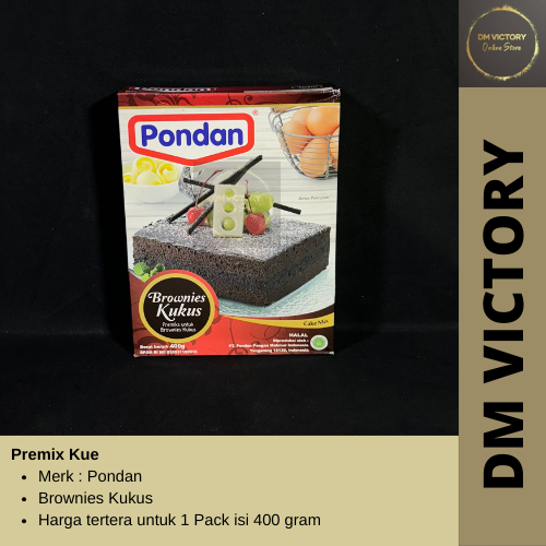 

Pondan Premix Brownies Kukus isi 400gr / Premix Kue / Cake Mix / Kue Brownies / Steam Brownies