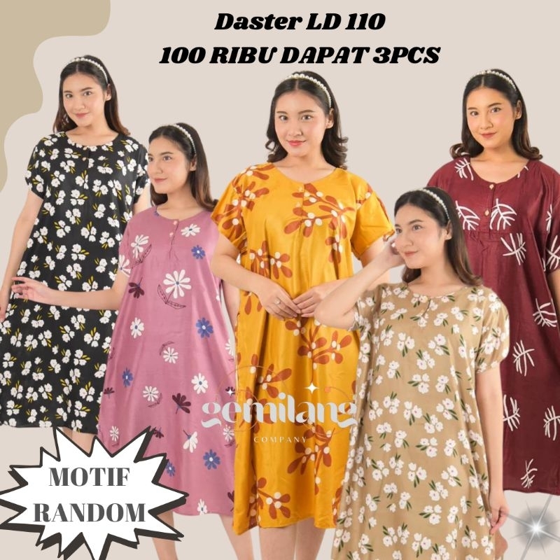 Daster 100 Dapat 3pcs || Daster Rayon Standar Lengan Pendek Busui Bumil Kancing Depan Daster modis D