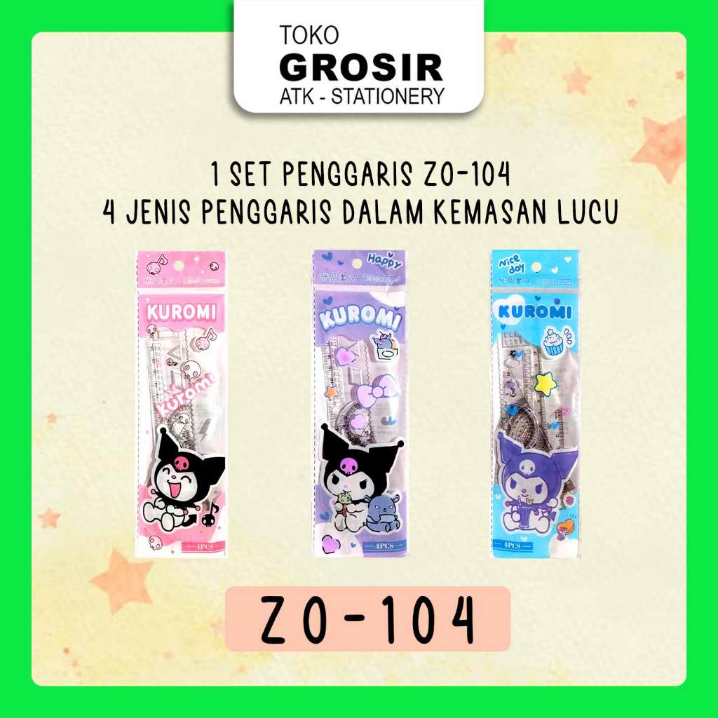 

Set Penggaris Lengkap Isi 4 Macam Perlengkapan Sekolah Komplit Lucu - ZO 104