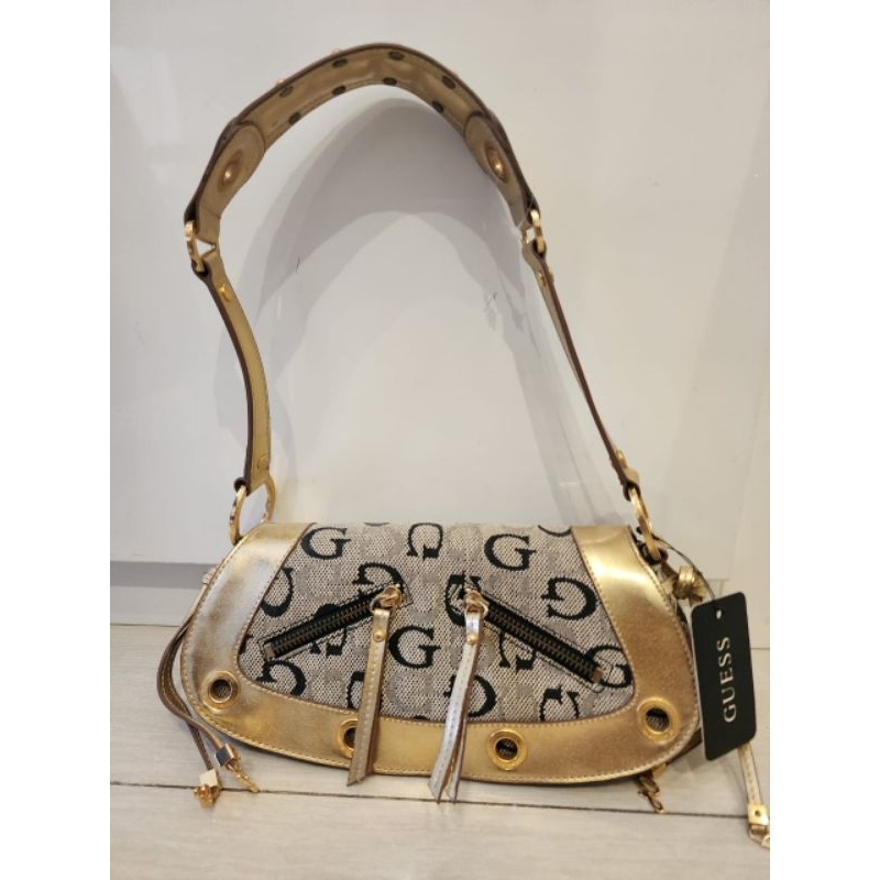 [NEW & PRELOVED - ORIGINAL] GUESS TAS WANITA WARNA COKELAT GOLD