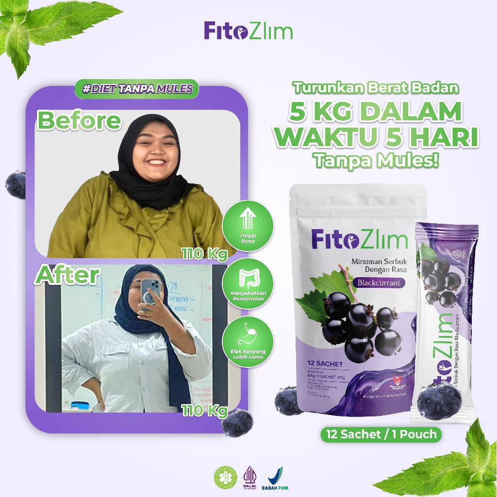 

Minuman Pelangsing - Fitozlim Fiber 12 sachet (1 Pouch)