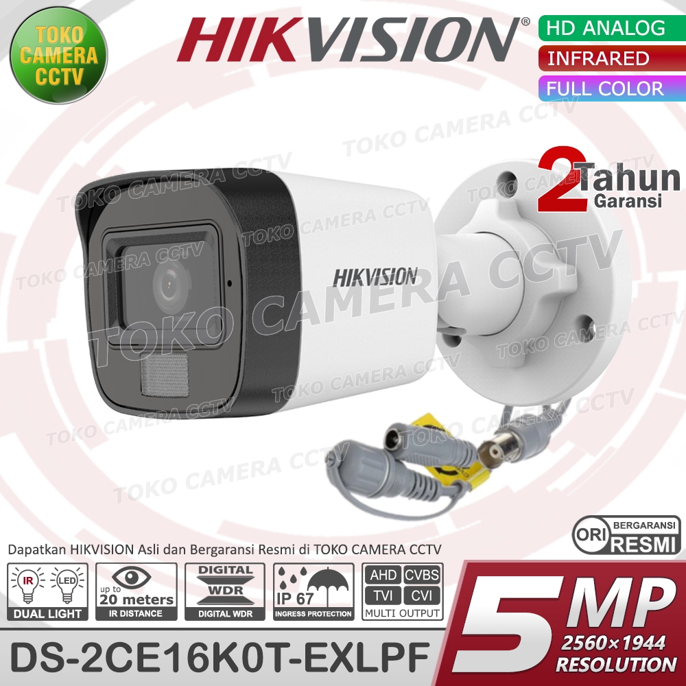 KAMERA CCTV OUTDOOR 5MP COLORVU HIKVISION CCTV OUTDOOR 3K DUAL LIGHT