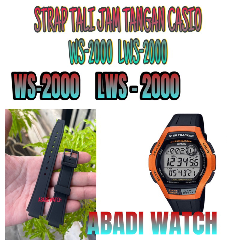 STRAP TALI JAM TANGAN CASIO WS-2000H WS2000H  WS 2000H LWS-2000 LWS 2000 LWS2000 casio digital rubbe