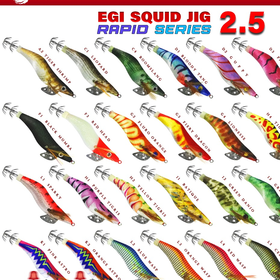SeaRyoma Rapid Egi Squid Jig 2.5 - 3.0