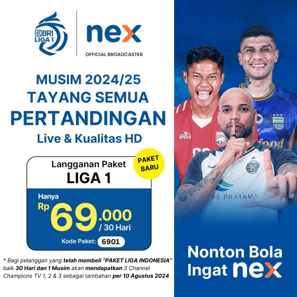 NEX PARABOLA Paket Liga 1 Indonesia